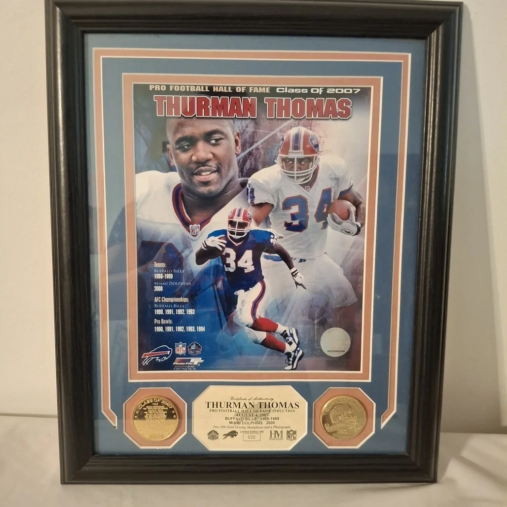 Framed Thurman Thomas 2007 Hall of Fame Framed Picture